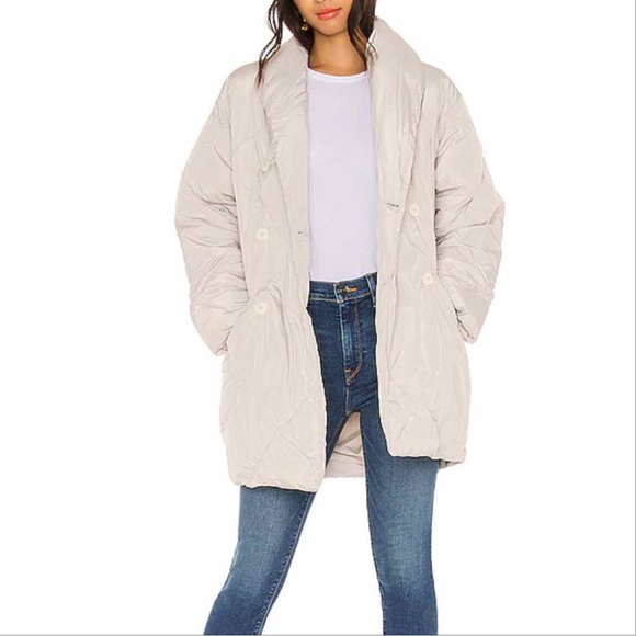 Free People Revolve Ella Puffer Coat Jacket Mineral Dust Size Medium - Picture 13 of 14
